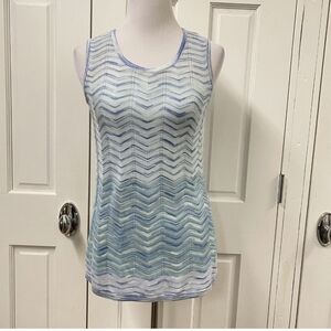 Chico's Blue and White Chevron Tank Top